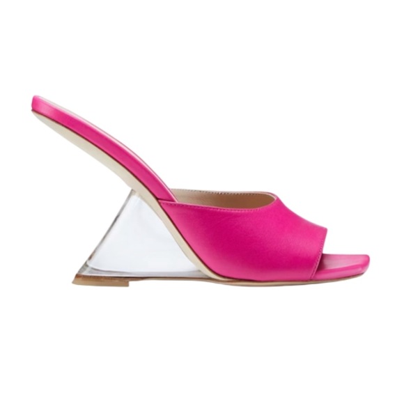 STUART WEITZMAN Rebel Lucite Slide Leather Sandals - Pink - 8 - Picture 1 of 12